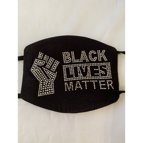 Black Lives Matter Fist  Face Mask Crystal Front L - Picture 3 of 10